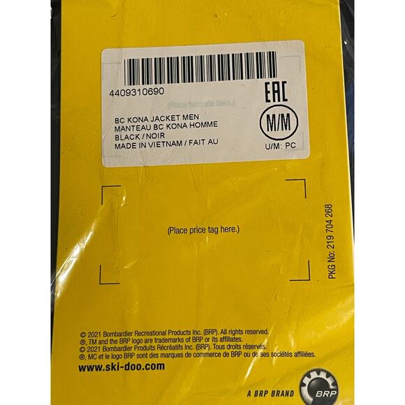 Ski-Doo NWT Size M Black Men's BC Kona Waterproof Deep Snow Snowmobile Jacket - Picture 4 of 6